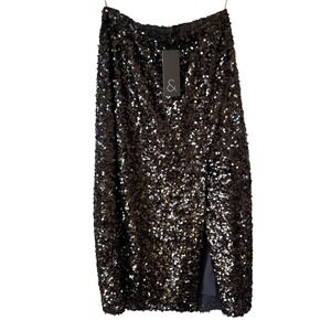 $185 NWT SACHIN & BABI Talita‎ Black Sequin Stretchy Skirt Prom Formal Party XS